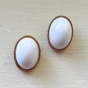 White Acrylic Clip-On Earrings by Zentall